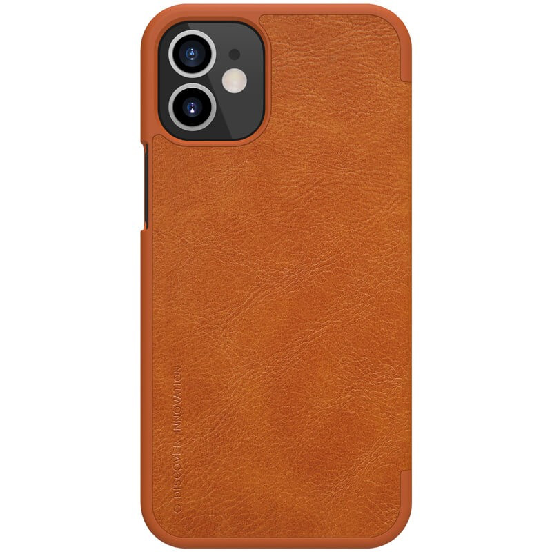 Etui Qin Leather Apple iPhone 12 Mini Brązowe
