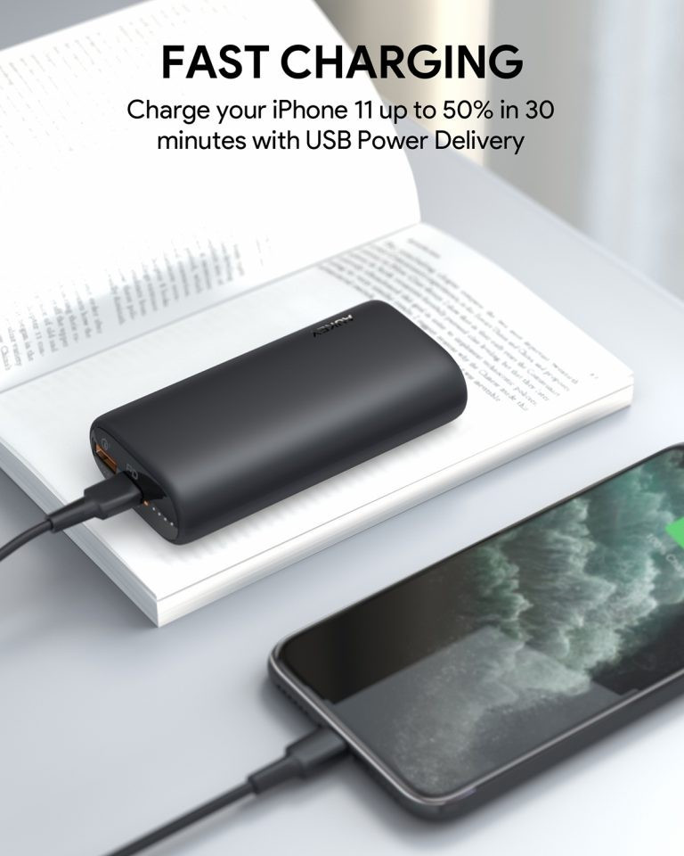 PB-Y36 Sprint Go Mini ultraszybki Power Bank | 10000 mAh | 1xUSB-A i 1xUSB-C | Quick Charge 3.0 | Power Delivery | 18W | LED | kabel USB-C