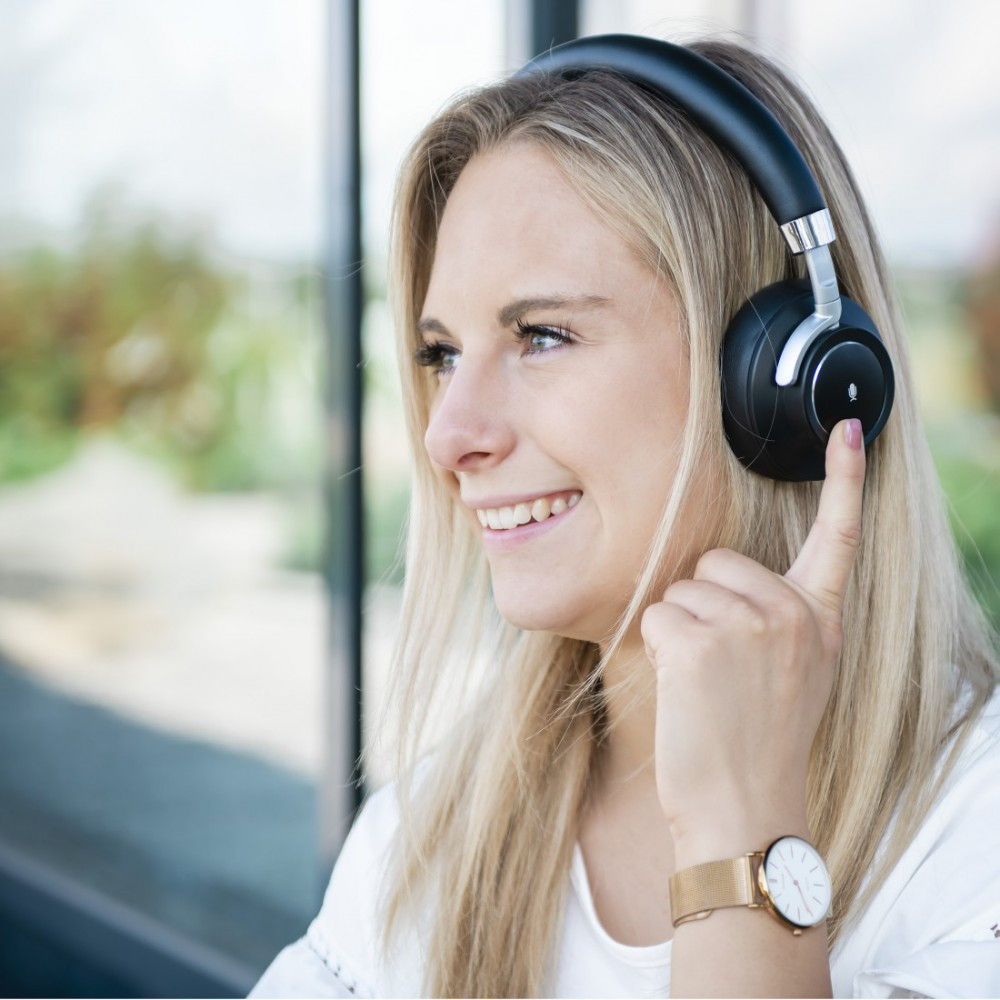 Słuchawki nauszne bluetooth Voice czarne