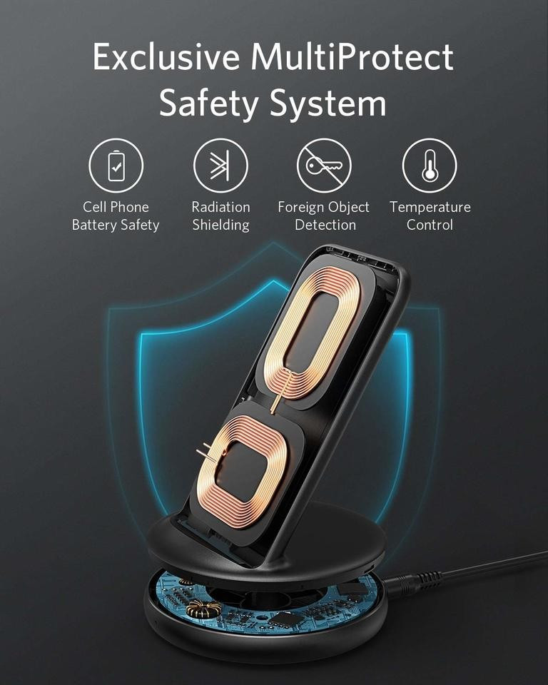 Ładowarka PowerWave II Stand 15W EU Black+Gray