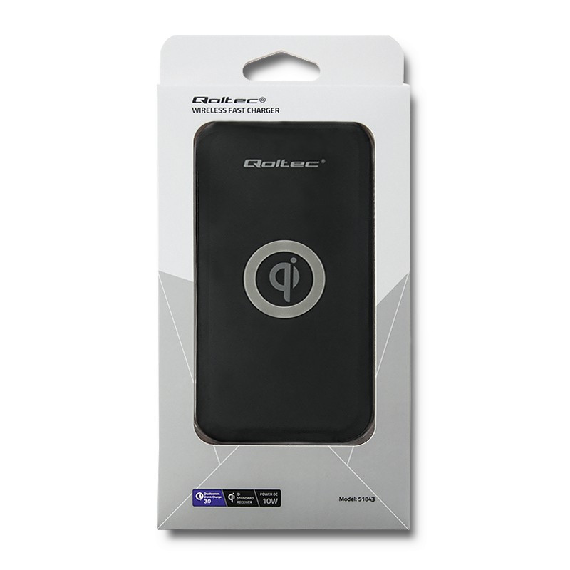 Ładowarka indukcyjna | Qualcomm Quick Charge 3.0 | 10W | czarna 