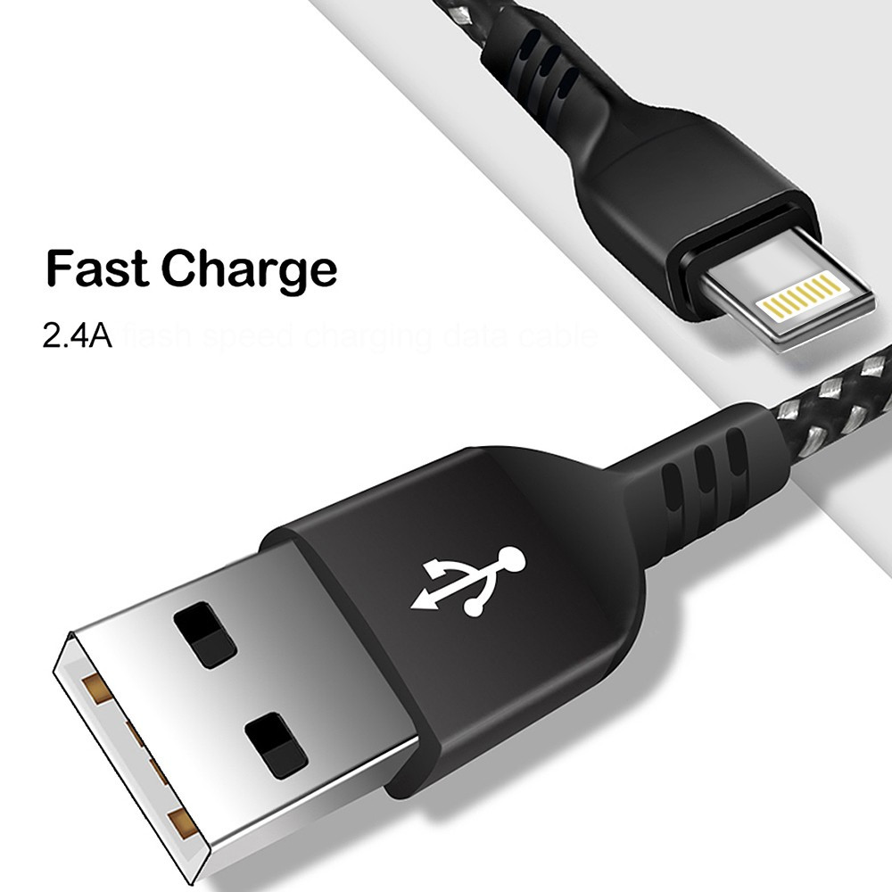 Kabel lightning fast charge 2.4A MCE481 Czarny