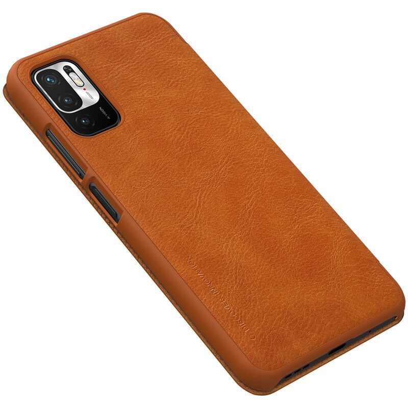 Etui Qin Leather Xiaomi Redmi Note 10 5G/Poco M3 Pro Brązowe