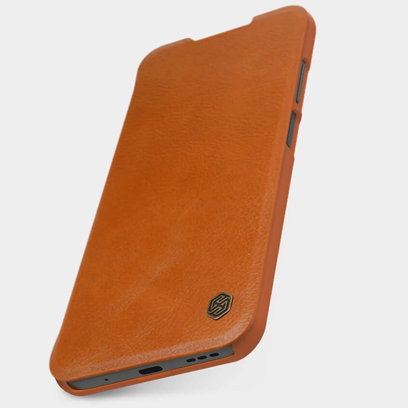 Etui Qin Leather Xiaomi Redmi Note 10 5G/Poco M3 Pro Brązowe