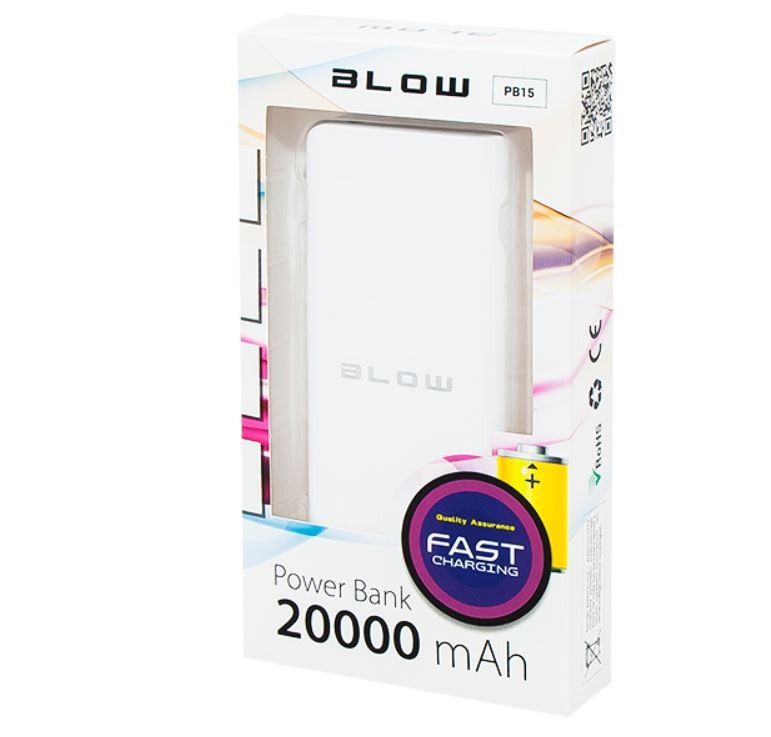 Power Bank PB15 20000mAh 2xUSB BIAŁY