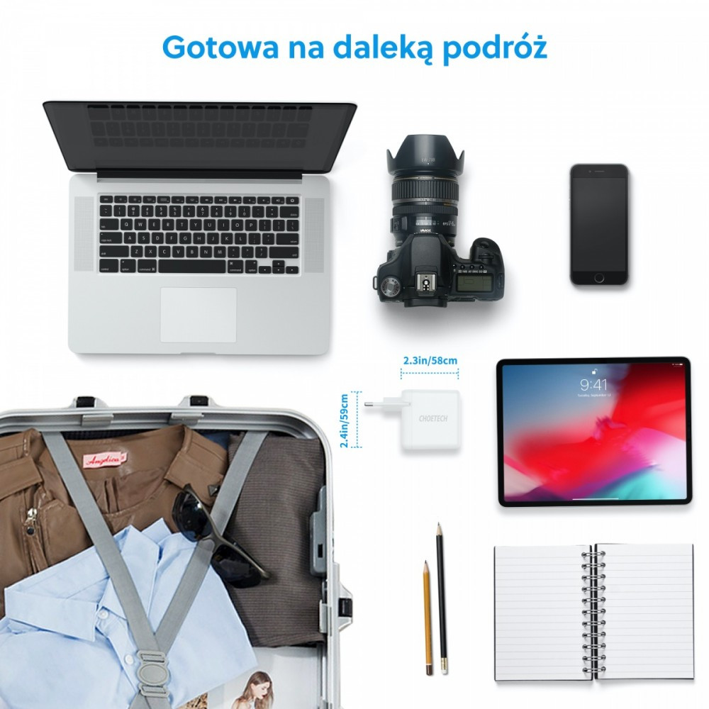 Q3006 White Ładowarka sieciowa 2xUSB Quick Charge 3.0 30W
