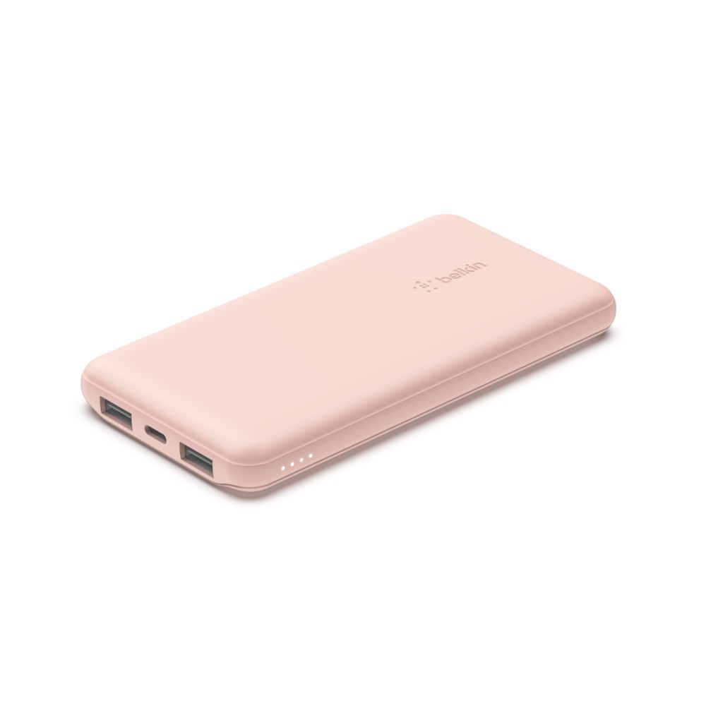 PowerBank 10 000mAh USB A i C 15W różowe złoto