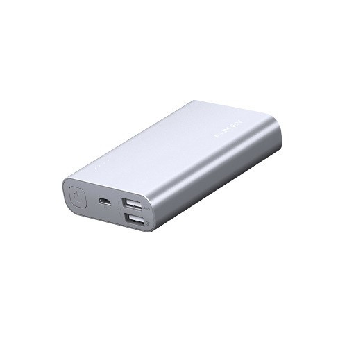 PB-AT10 Grey ultraszybki aluminiowy Power Bank | 10050 mAh | 3xUSB | 5.4A | Quick Charge 3.0 | kabel micro USB 