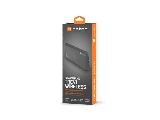 Power Bank Extreme Media Trevi 10000mAh Wireless 10W Czarny