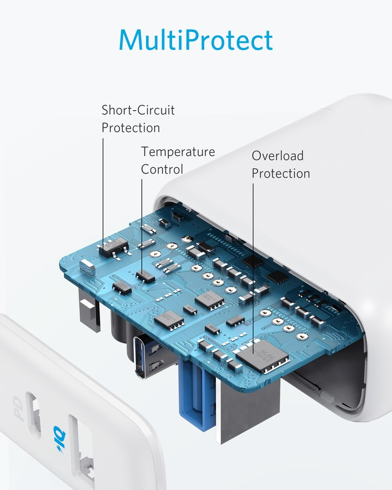 Ładowarka PowerPort PD+2 18W USB-C + 15W USB-A EU White