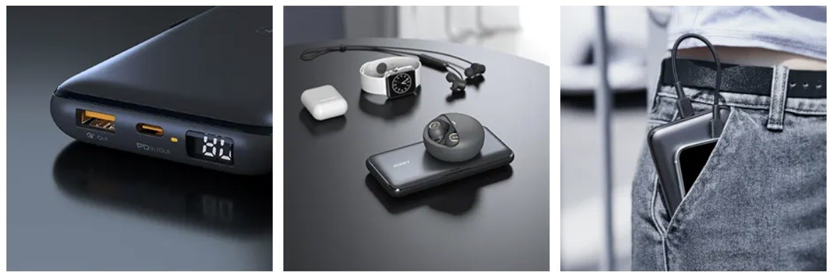 PB-WL03 ultraszybki Power Bank | 20000 mAh | bezprzewodowe ładowanie Qi | LED | Power Delivery 3.0 | Quick Charge 3.0 | 22.5W