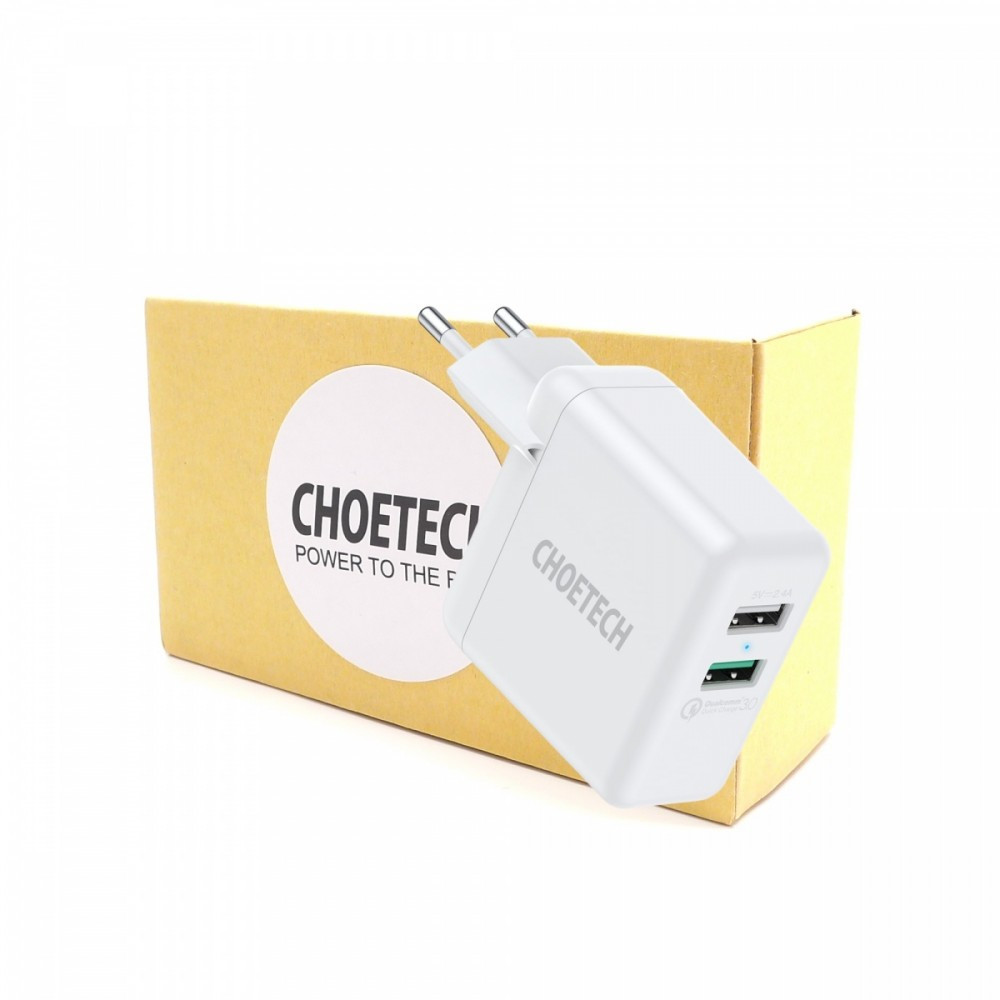 Q3006 White Ładowarka sieciowa 2xUSB Quick Charge 3.0 30W
