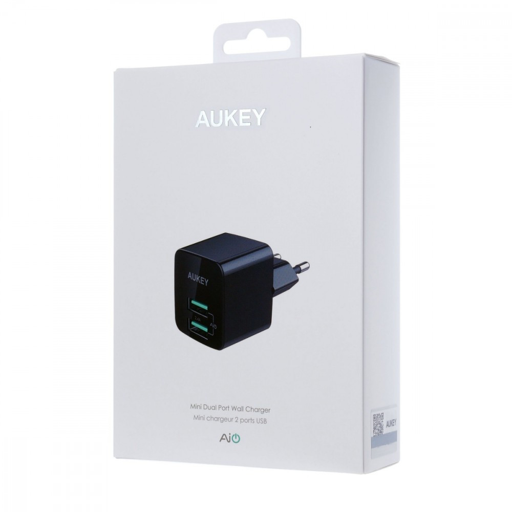 PA-U32 Black Mini ładowarka sieciowa 2xUSB AiPower 4.8A 12W 
