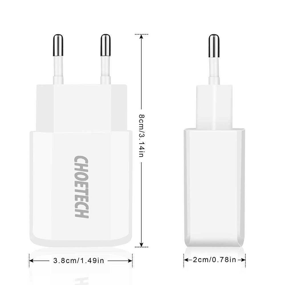 C0030 White Ładowarka sieciowa 2xUSB 2.2A 12W