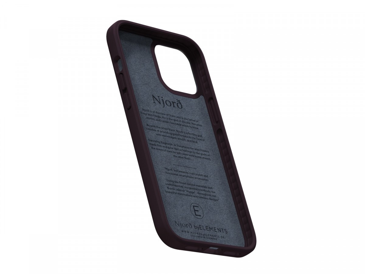 Etui z islandzkiej skóry łososia do iPhone 12 Pro Max purpurowe