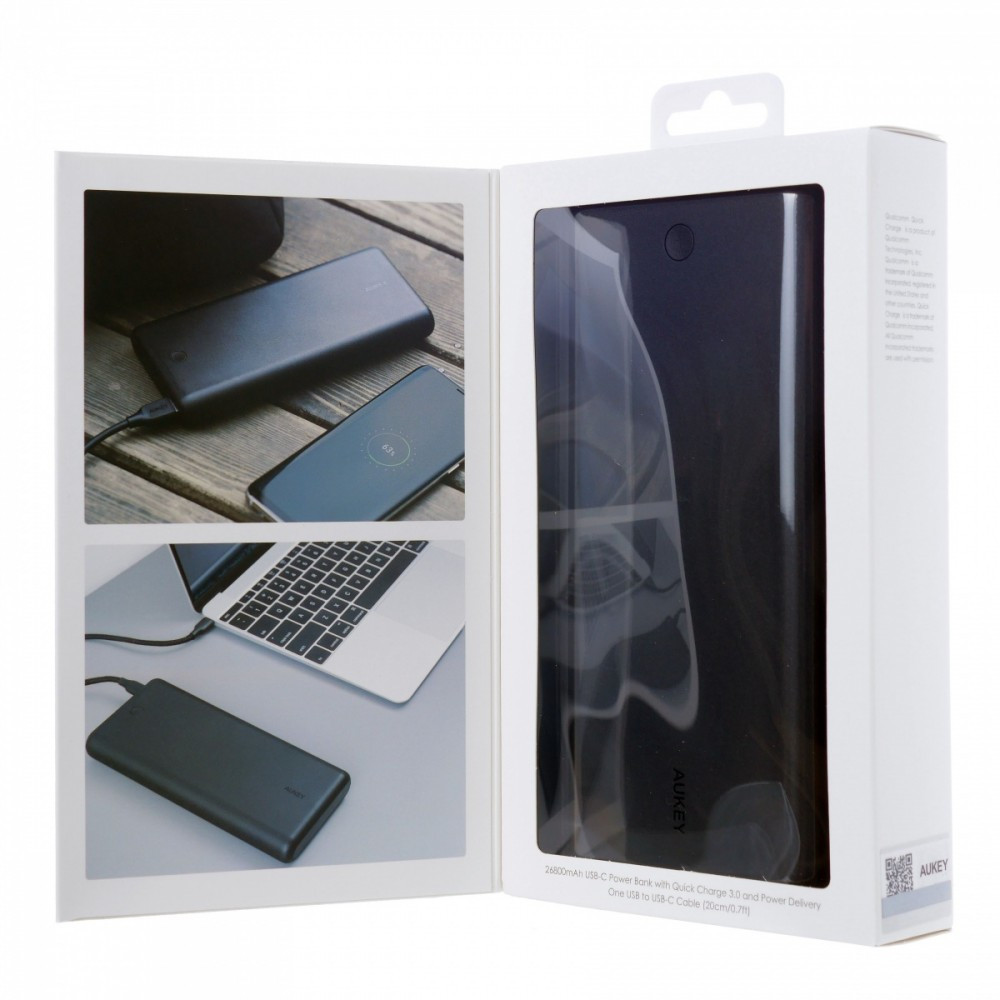 PB-XD26 Black ultraszybki Power Bank | 26800 mAh | 2xUSB | 6A | Quick Charge 3.0 | Power Delivery | kabel USB-C