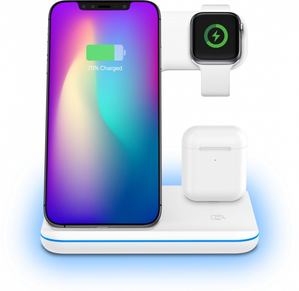 Podstawka ładujaca bezprzewodowa 3w1 YAC 5300WH 15W Apple 