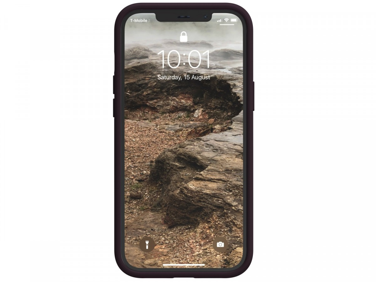 Etui z islandzkiej skóry łososia do iPhone 12 Pro Max purpurowe