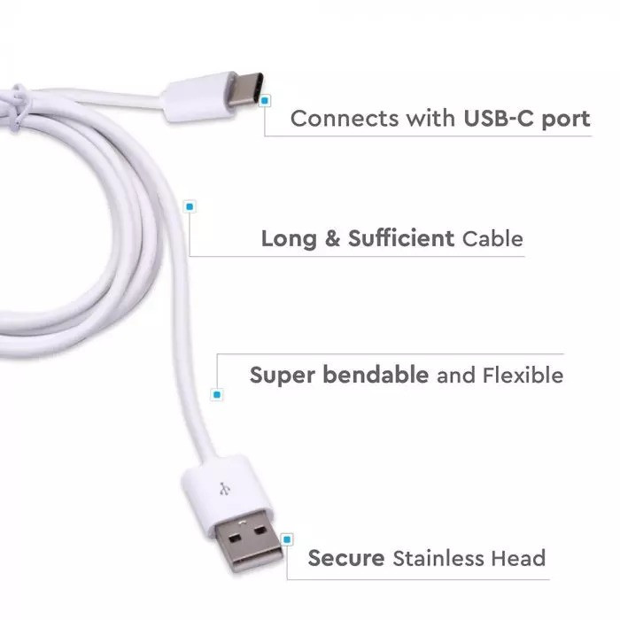 Kabel USB M - USB TYP-C M 1,5M Biały 
