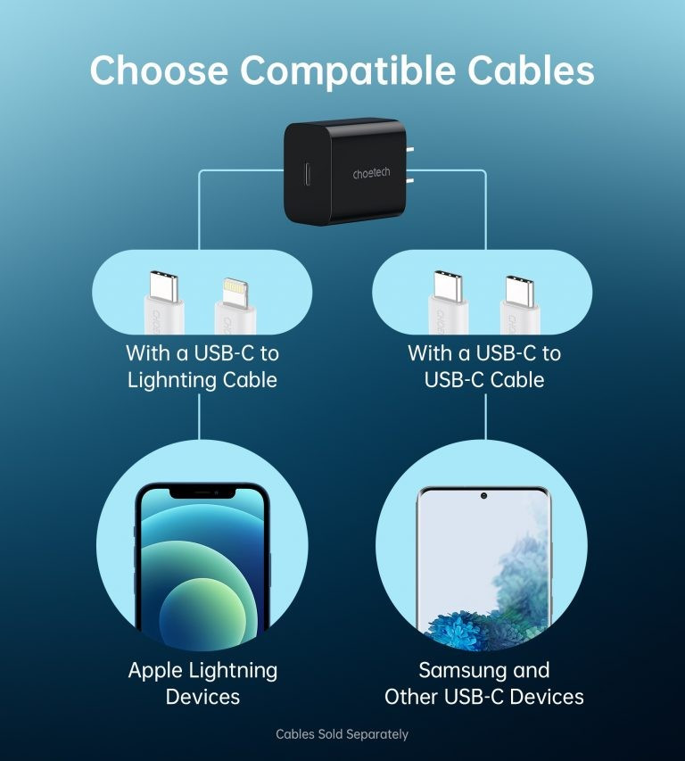 PD5005 Black Ładowarka sieciowa 1xUSB-C Power Delivery 3A 20W 