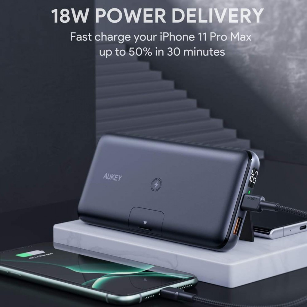 PB-WL03 ultraszybki Power Bank | 20000 mAh | bezprzewodowe ładowanie Qi | LED | Power Delivery 3.0 | Quick Charge 3.0 | 22.5W
