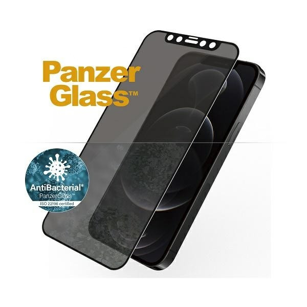 Szkło ochronne E2E Super+ iPhone 12/12 Pro Case Friendly            AntiBacterial Microfracture Privacy 