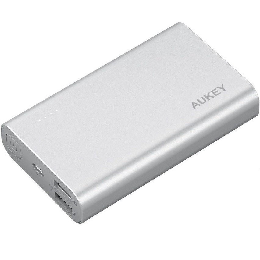 PB-AT10 Grey ultraszybki aluminiowy Power Bank | 10050 mAh | 3xUSB | 5.4A | Quick Charge 3.0 | kabel micro USB 