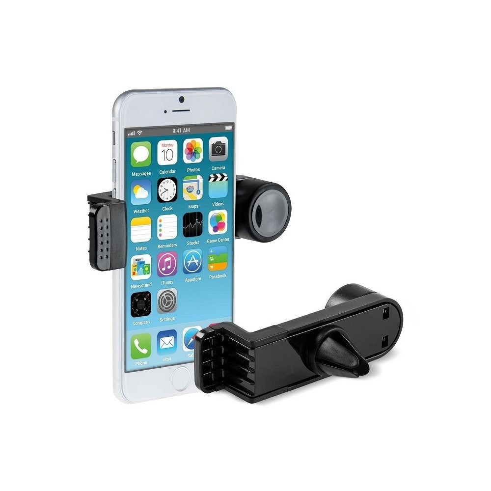 Uchwyt do smartfona nawigacji GPS do kratki nawiewu, obrotowy czarny