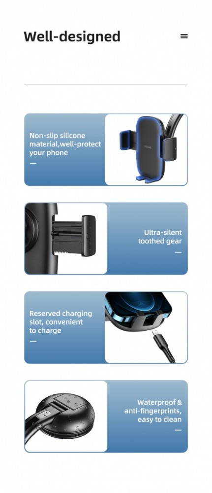 Uchwyt na kokpit lub do szyby US-ZJ063 Czarny 