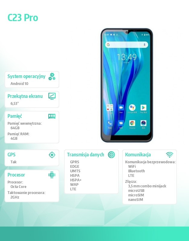 Smartfon C23 Pro 4/64GB DualSIM Niebieski