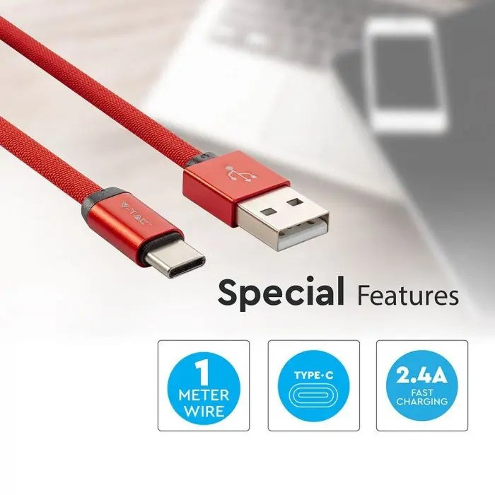 Kabel USB M - USB Typ-C M 1M 2.4A 