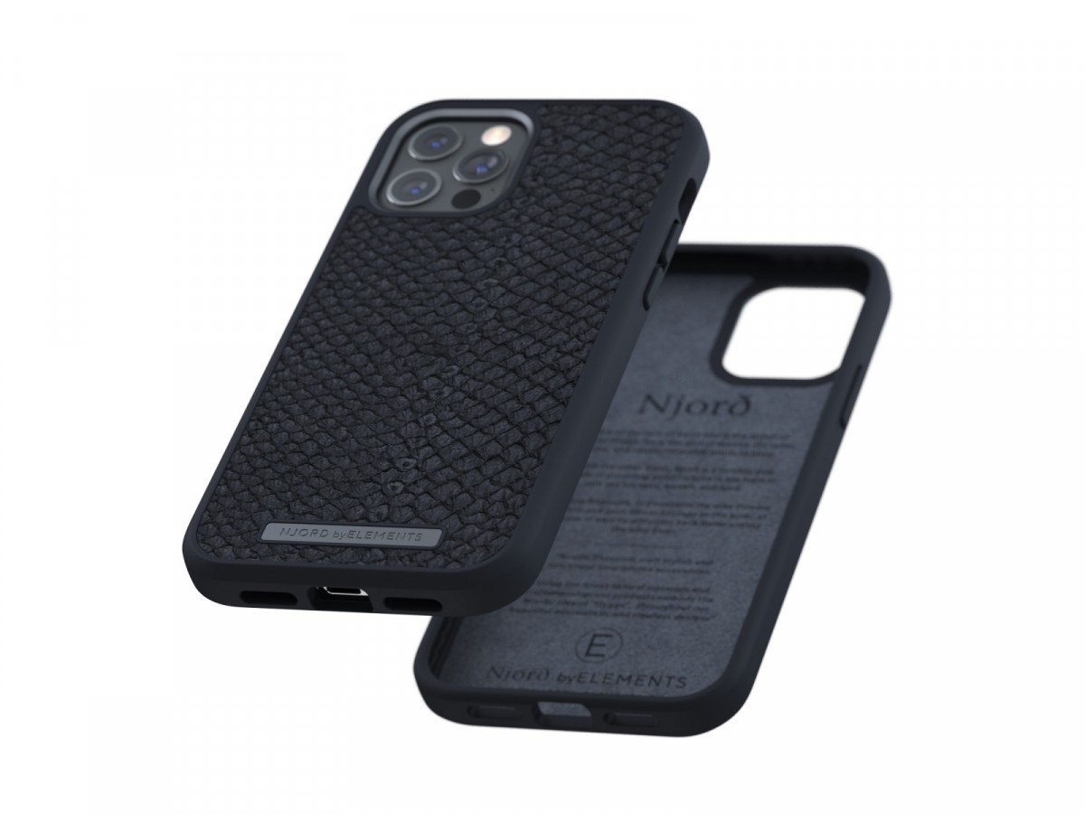 Etui z islandzkiej skóry łososia do iPhone 12 / 12 Pro szare 