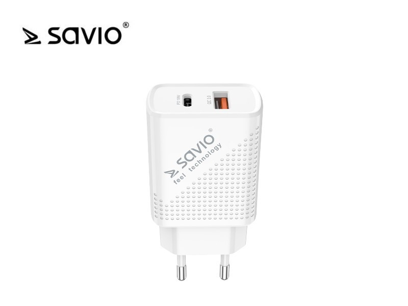 Ładowarka sieciowa SAVIO LA-04 USB Quick Charge Power Delivery 3.0 18W