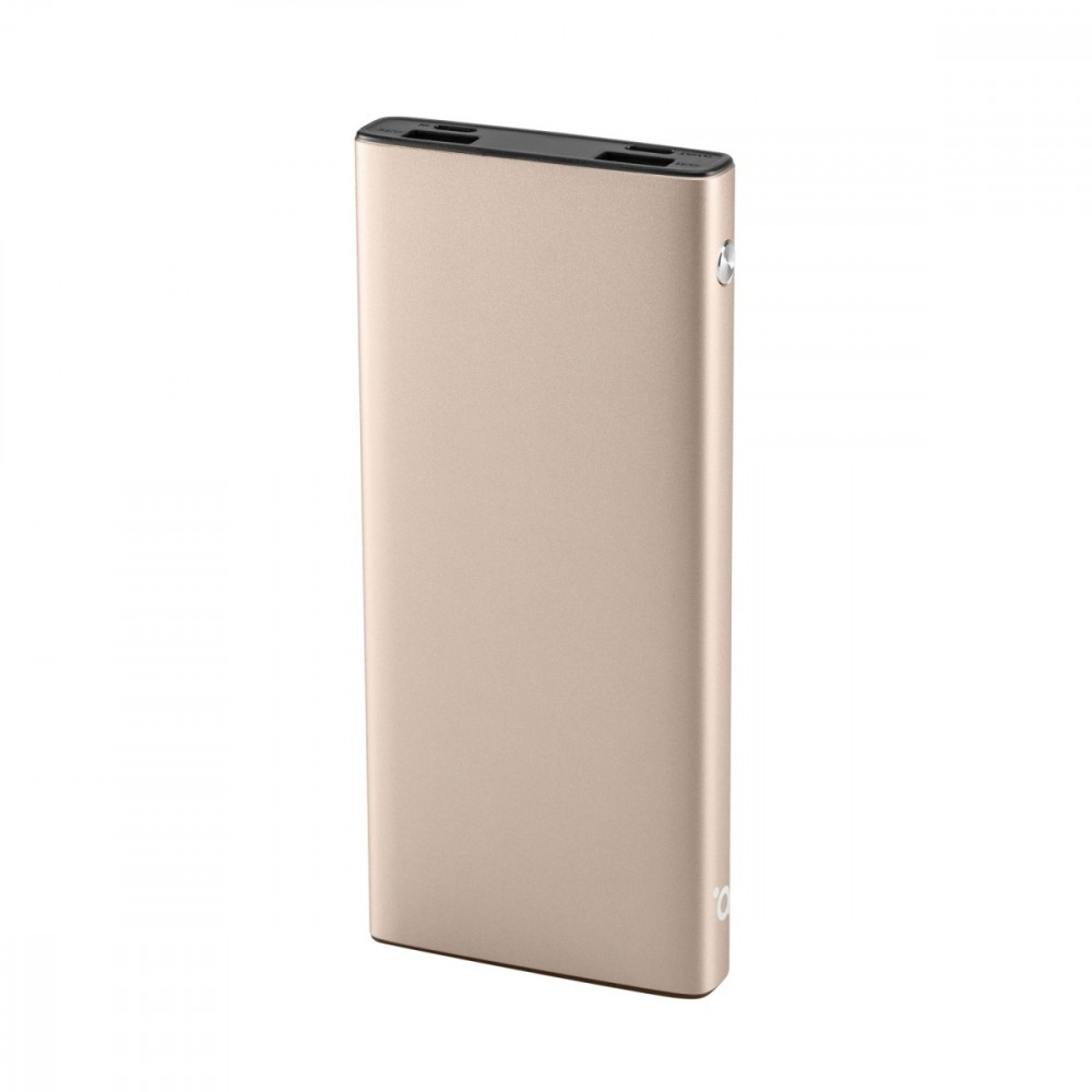 Powerbank PB203 10.000 mAh, metalowy, 2x USB-A, Piaskowy