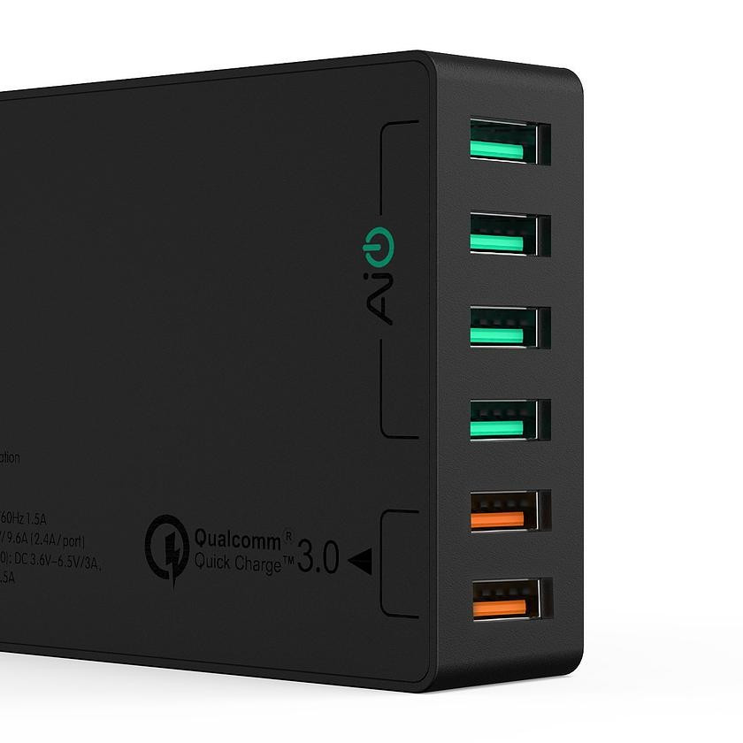 PA-T11 ładowarka sieciowa 6xUSB Quick Charge 3.0 15.6A 60W