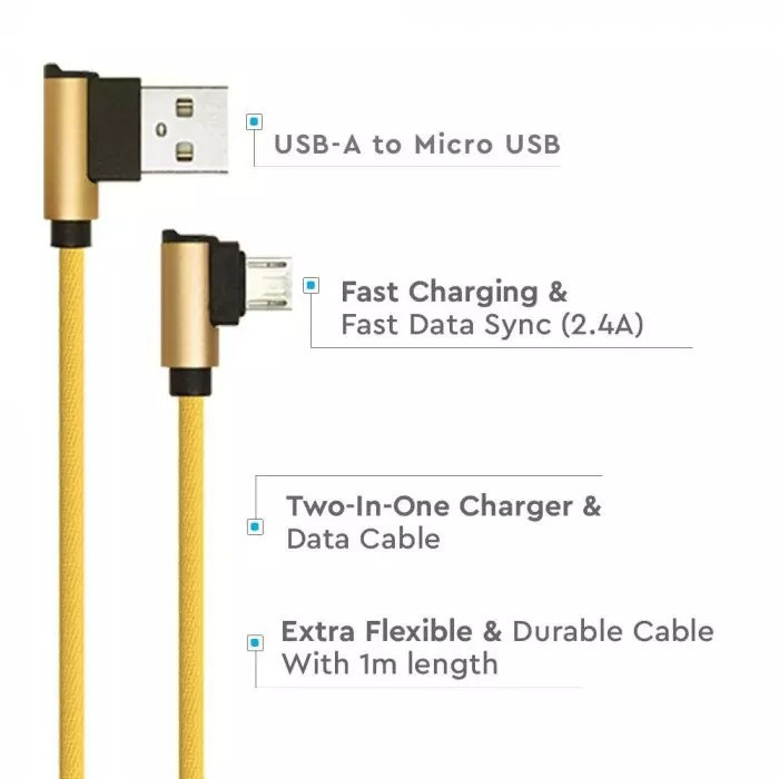 Kabel USB M - microUSB M 1M 2.4A 