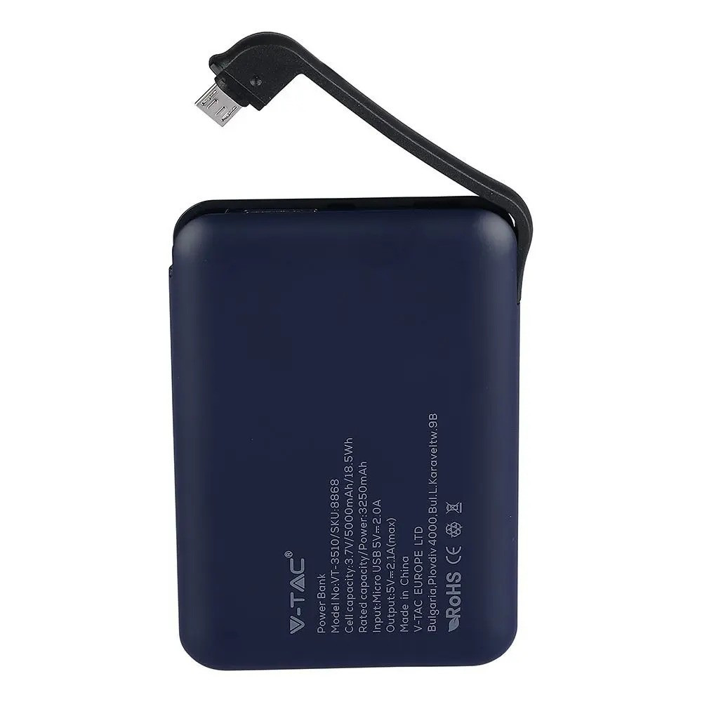 Power Bank 5000 mAh 2.1A Niebieski 