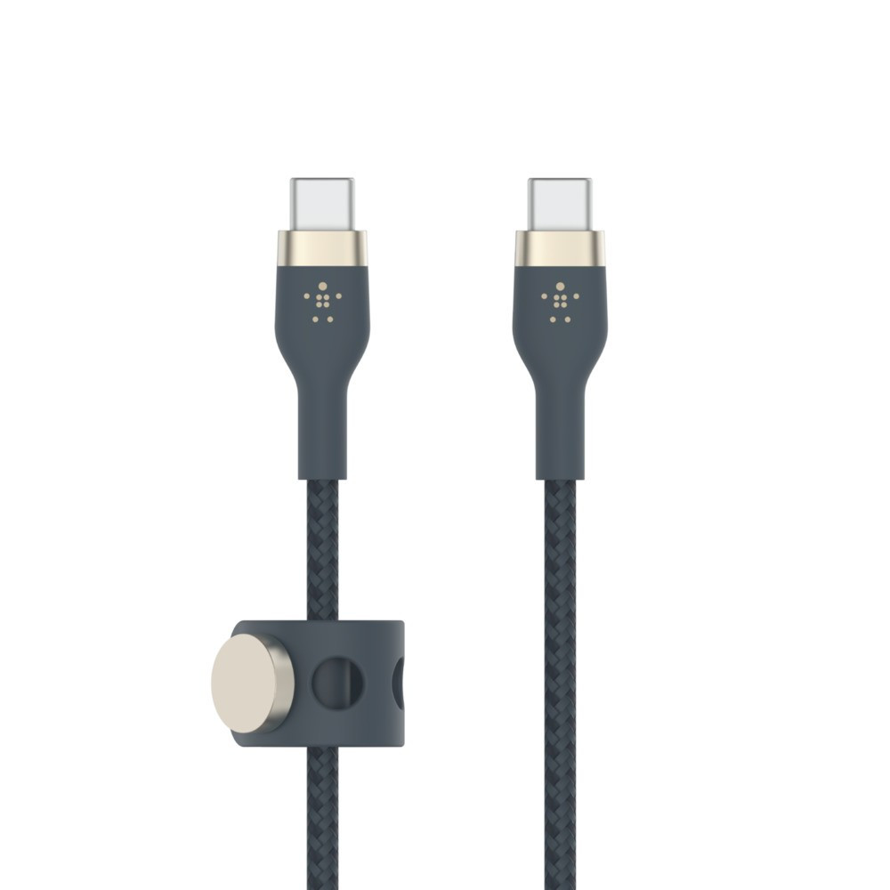 Kabel BoostCharge USB-C/USB-C silikonowy w oplocie 1m, niebieski
