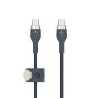 Kabel BoostCharge USB-C/USB-C silikonowy w oplocie 1m, niebieski